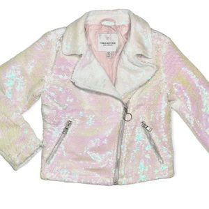 Girls iridescent moto jacket